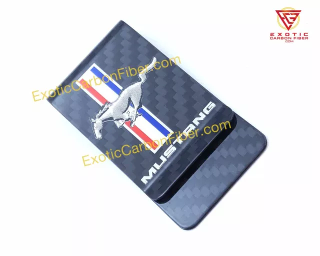 Ford Mustang REAL Carbon Fiber Money clip in 2x2 Gloss Top Quality