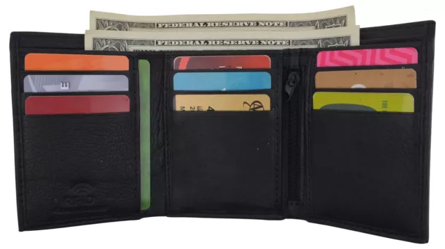 Swiss Marshall RFID Blocking Trifold Credit Card Mens Genuine Leather Wallet...