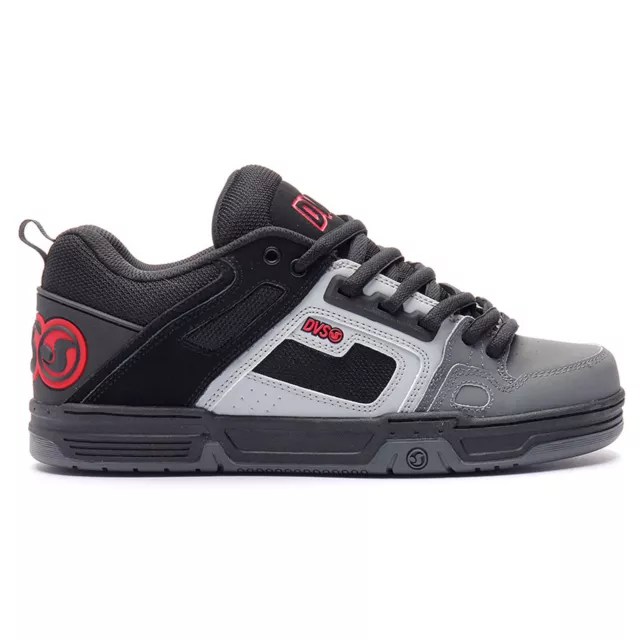 DVS Uomo Comanche Nero Grigio Rosso Basso Top Sneaker Scarpe Abbigliamento Skat