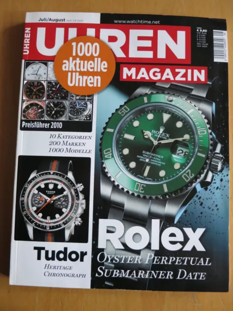 UHREN-MAGAZIN Nr 7/8  2010 Preisführer Uhren Zeitschrift Uhrenheft