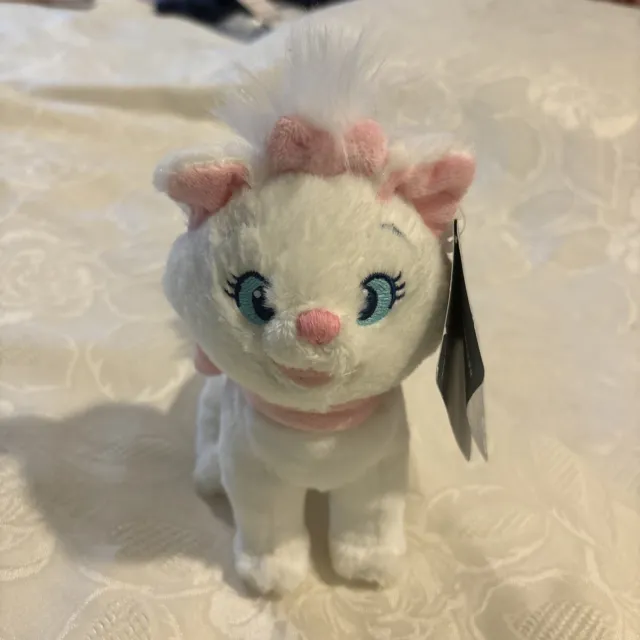 Disney Store Marie The Aristocats Plush Stuffed Animal Official White Kitten 7"