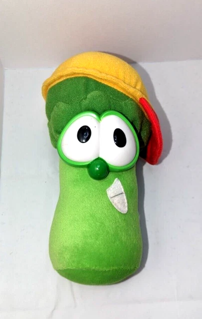 Vintage Fisher Price 1999 Veggie Tales Plush Stuffed Toy  Junior Jr Asparagus 8”