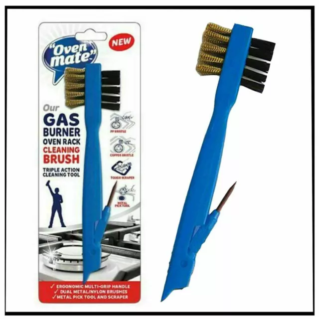 Ovenmate Gaz Brûleur Four Rack Cuisinière Étagère Nettoyage Brosse Racloir Poils
