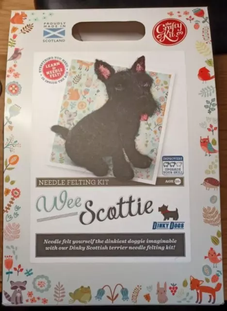 The Crafty Kit Company, Needle Felting Kit, Wee Scotty Dog