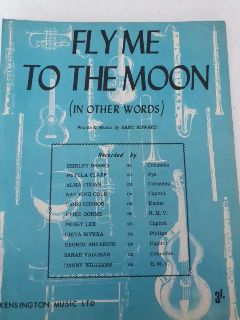 Fly Me To The Moon by Bart Howard Vintage Sheet Music in C major