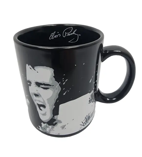 Elvis Presley  Artist  Joe Petruccio Collectible Black Coffee Mug Cup