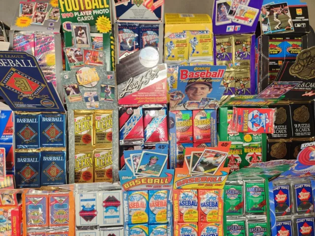 ESTATE SALE- Lot of 55-60 Old Unopened BASEBALL CARDS In packs.  SUPER BONUS!!!!