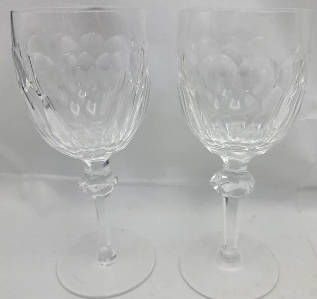 Waterford CURRAGHMORE Water Goblets Pair 7 5/8" Tall (Pre-Owned) Excellent Cond.
