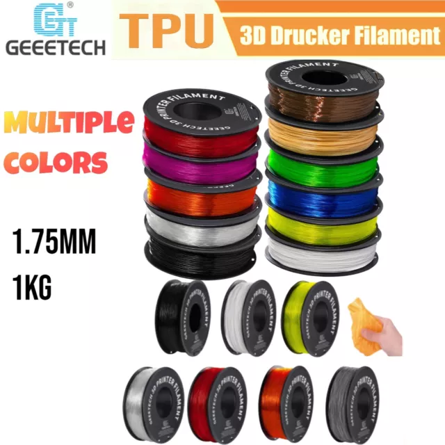 GEEETECH TPU 1,75mm 1kg para impresora 3D FDM Blanco Púrpura Negro Rojo Gris