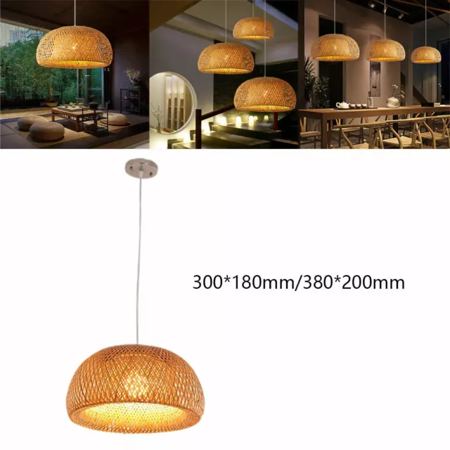 Bamboo Rattan Tea Room Pendant Light Lamp Shade Ceiling Chandelier Lampshade