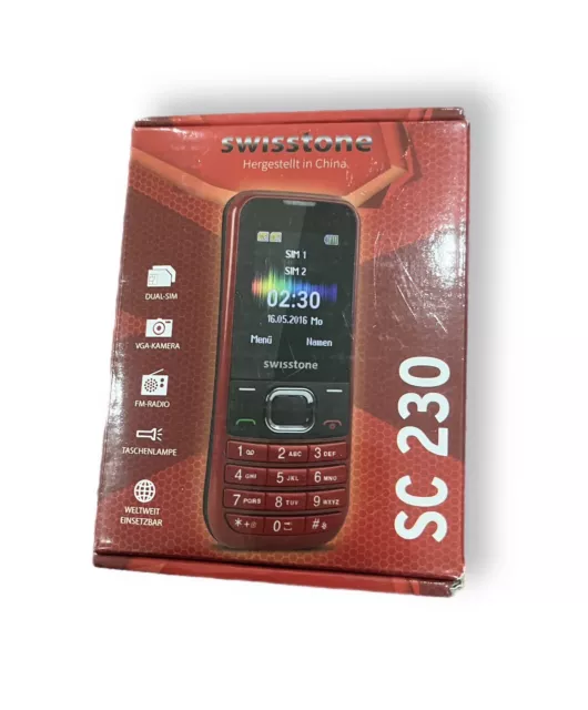 swisstone SC 230 Dual SIM Handy (4,5 cm (1,8 Zoll), Farbdisplay) Rot 2