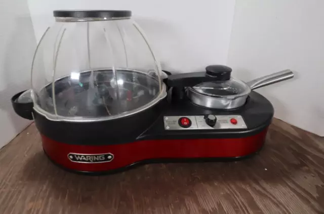 Waring Pro Home Popcorn Maker With Butter Melting Station in Red Model WPM-1000