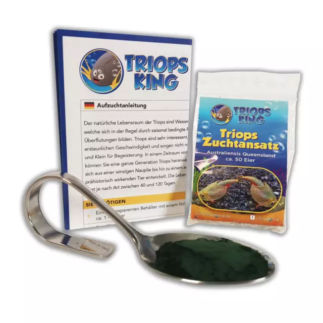 Triops Australiensis Queensland Urzeitkrebse Starter Set Triopseier mit Futter