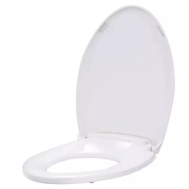 Brondell Toilet Seat Heated Elongated Closed Front Blue LED Nightlight White