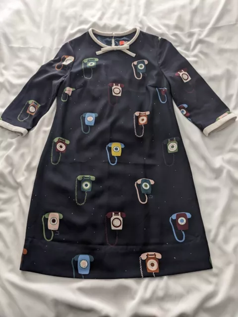 TED BAKER JAVAH Dress BNWT Telephone Print Tunic Tie Neck Bow Size