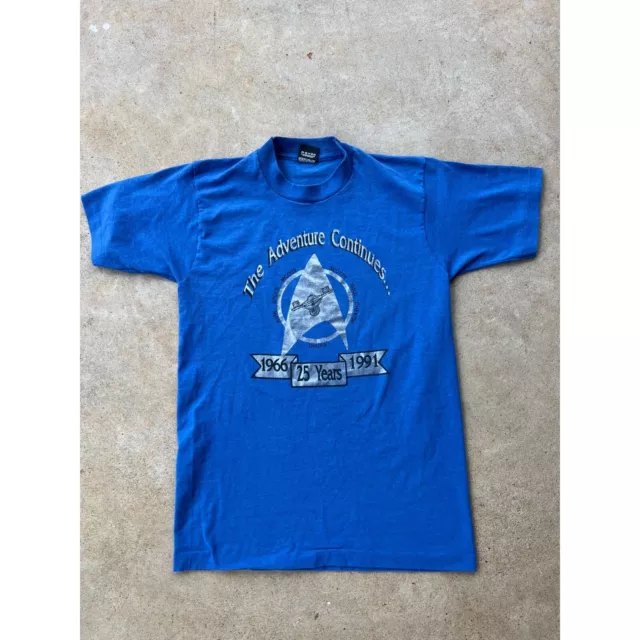 VINTAGE STAR TREK 25 Years The Adventure Continues Blue T-shirt F1 $24. ...