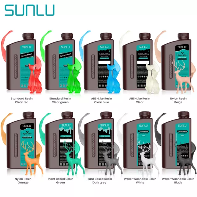 SUNLU Standard/ABS-Like/Plant Based/Nylon/Water Wavable Resina per stampante LCD