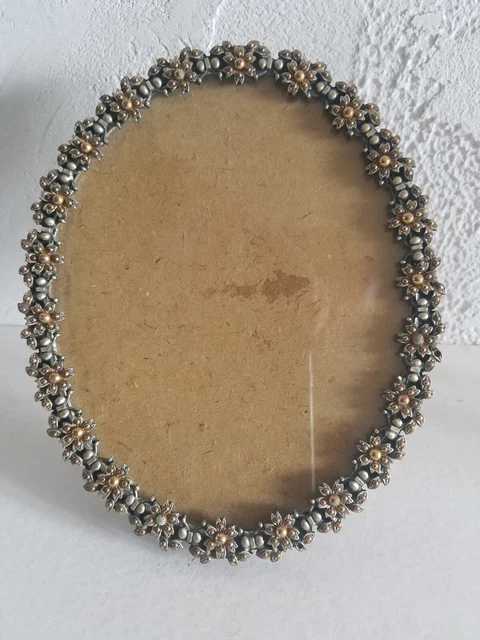 Ancienne Broche Médaillon Porte-photo Métal Doré - Vintage