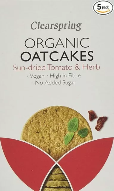 Clearspring Org torte d'avena pomodoro ed erbe confezione da 200 g da 9