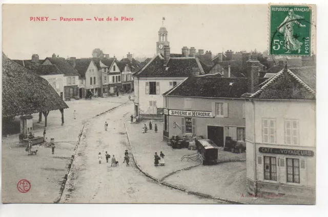 PINEY - Aube - CPA 10 - Panorama - l' Epicerie