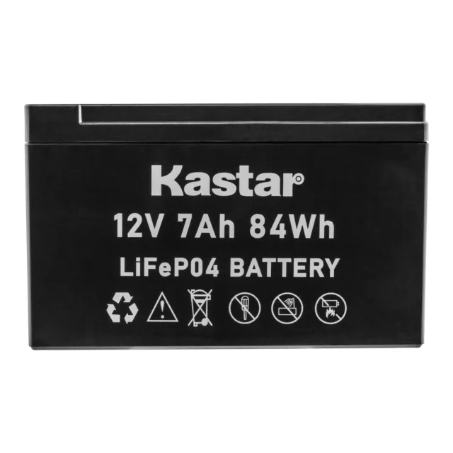 Kastar 12V 7Ah Lithium LiFePO4 Rechargeable Battery Replace for Sealed Lead Acid 2