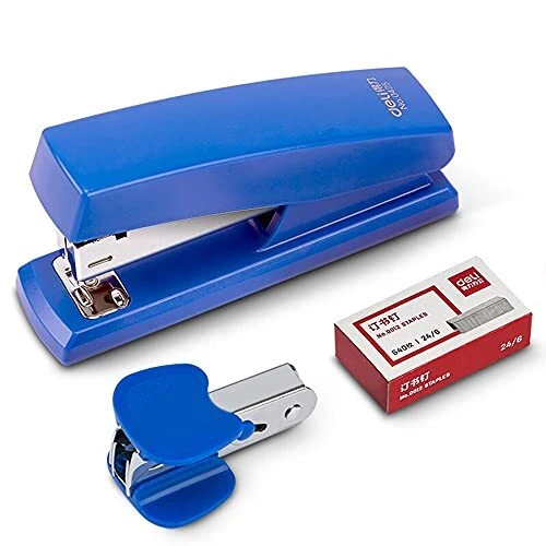 Stapler 3 in Set 640 and Staple Remover 20 Sheet Capacity Portable, Metal Den
