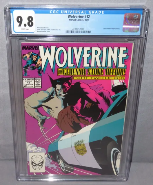 WOLVERINE #12 (Ongoing Series) CGC 9.8 NM/MT White Pages Marvel Comics 1989
