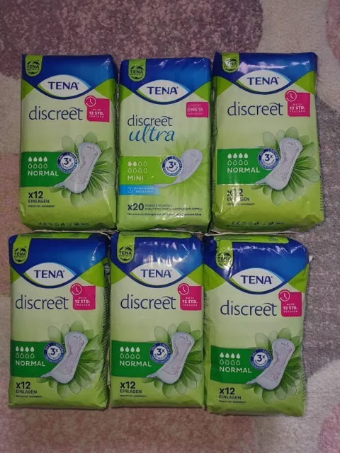 6x Tena Discreet Ultra Normal Mini Binden Inkontinenz Einlagen 80 Stück NEU