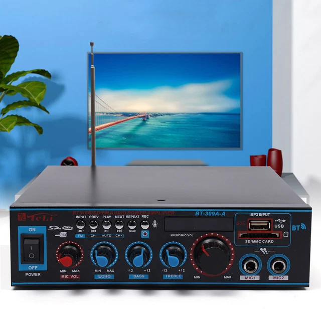 Amplificatore Bluetooth 5.0 Stereo 20W+20W - Con AUX, USB, Controllo App, Per Casa E Auto