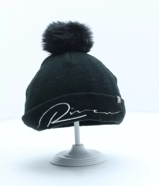 River Island Girls Black Acrylic Bobble Hat One Size - UK Size 1-5 Years