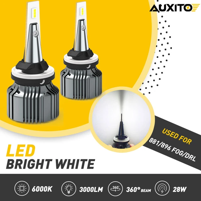 2x AUXITO 881 862 886 LED Fog Light Bulbs Driving DRL 28W Kit White Super Bright