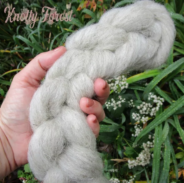 Wool Roving NATURAL GRAY Churo Blackface Wool Spinning Felting Rugs ~ 5 FEET 1oz