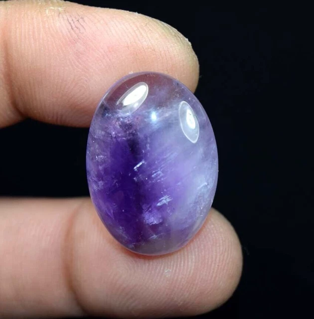 Cabochon ovale en dentelle d'améthyste naturelle Pierre précieuse en vrac...