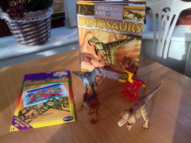 Dinosaurs Origami Explorers Dinosaurs Book & Stencils Bundle - Lights & Sounds!!