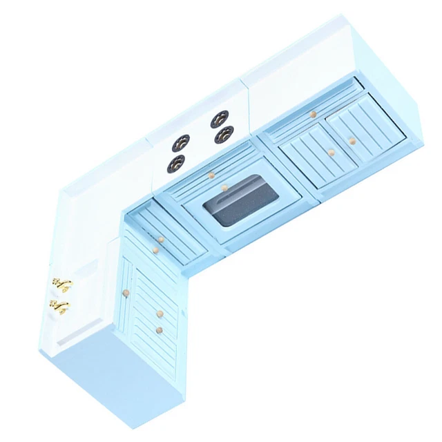 Juego de cocina de madera de cuatro piezas muebles de hogar ejemplares armario de cocina contador