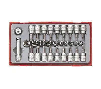 Teng Tools 3/8 Drive 30 Piece Torx Star Bit & Socket Set Female & Male + Case