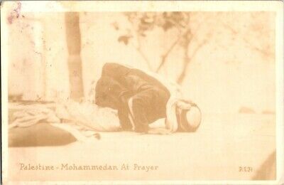 Postcard Real Photo - Palestine - Mohammedan at Prayer - 1910 Carte Postale
