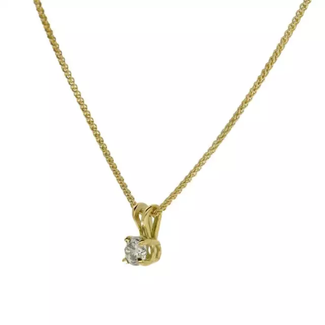 Ladies 18ct Yellow Gold 0.30ct Diamond Pendant & 18" Chain 2