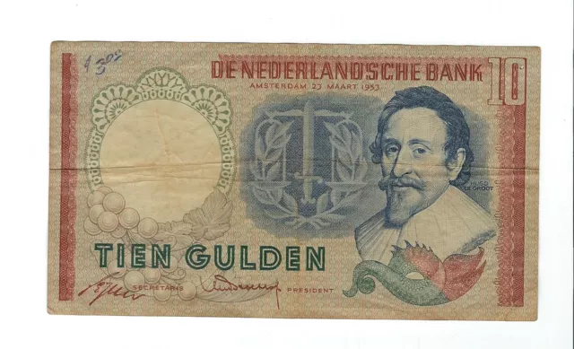 Netherlands - 1953, Ten (10) Gulden