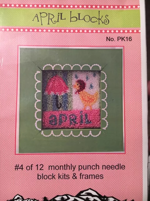 Pine Mountain Monthly Punch Needle Kit April Showers Spring  NIP