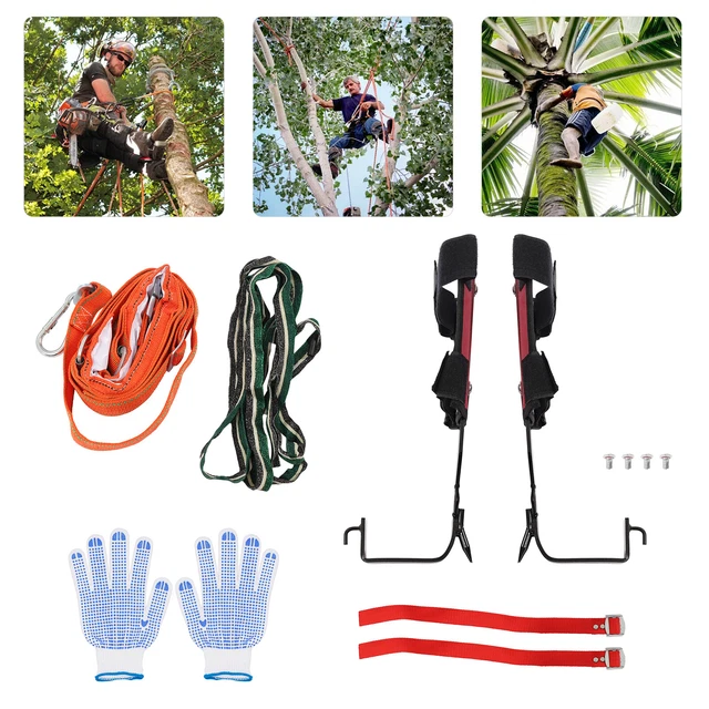 PORTABLE TREE-CLIMBING SPIKE Set Tree Climbing Tools W/ Adjustable