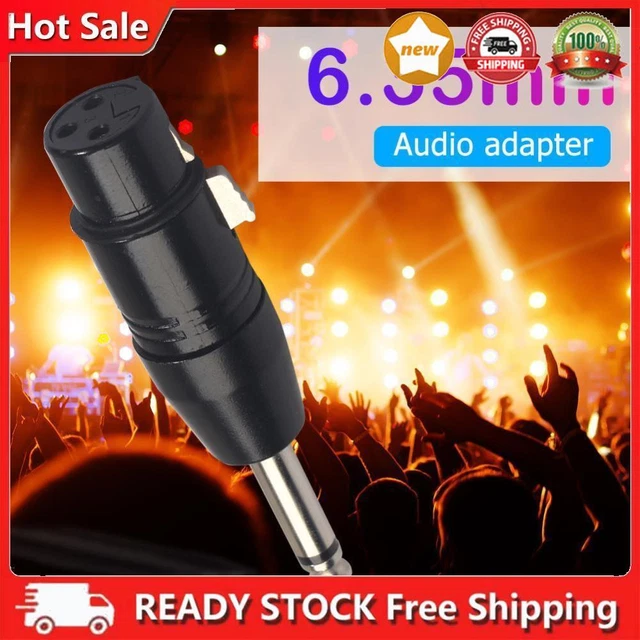 3Pin XLR Female to 1/4 inch 6.35mm Male Plug Mono Microphone Adapter Connector