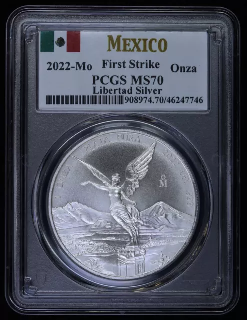 2022 Mo Mexico 1 oz Silver Libertad Onza PCGS MS 70 | First Strike UNC BU