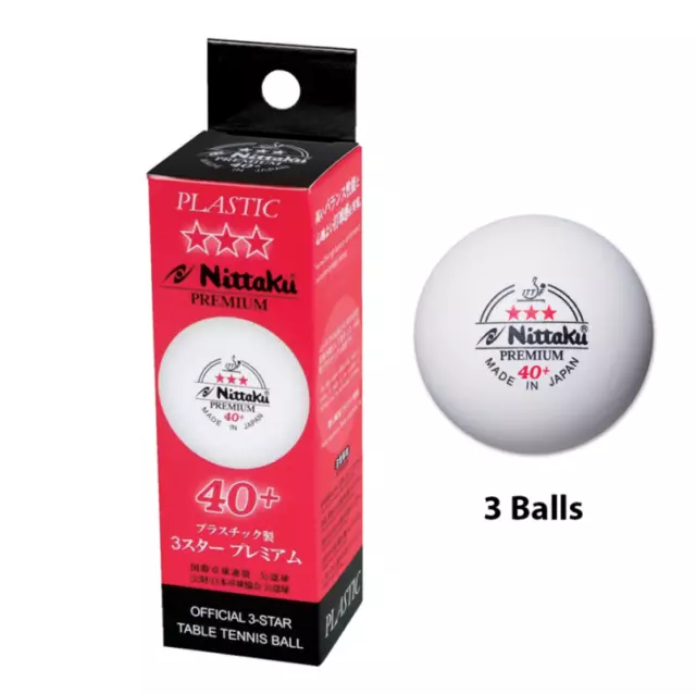 6 x Nittaku 3-star Premium 40+ Balls White ITTF Approved Made in Japan