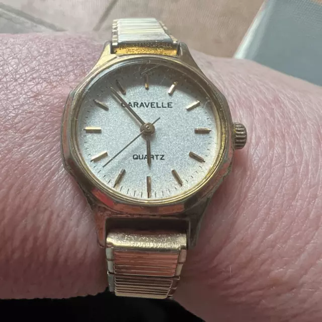 Running Vintage Caravelle by Bulova Watch Stretch band. P8 model 10k RPG Ends