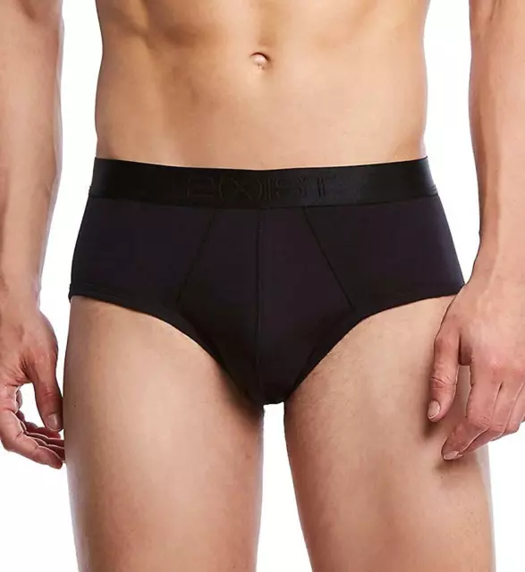 2(X)IST 276049 Mens Pima Cotton Contour Pouch Briefs, Black, Medium US