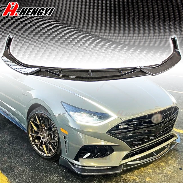Glossy Black Front Bumper Lip Splitter For 2020-2023 Hyundai Sonata - GT Style, 3-Piece 3 thumbnail image