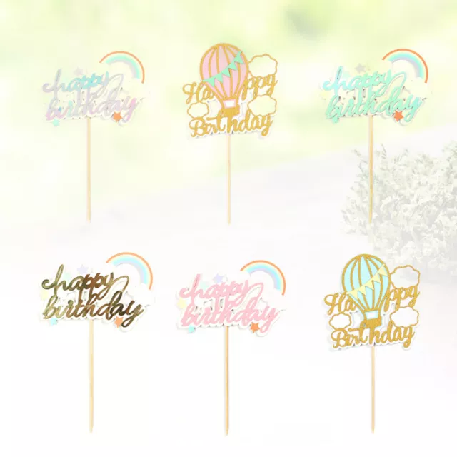 6 PCS Hot Air Balloon Decorations Theme Birthday Party Cake