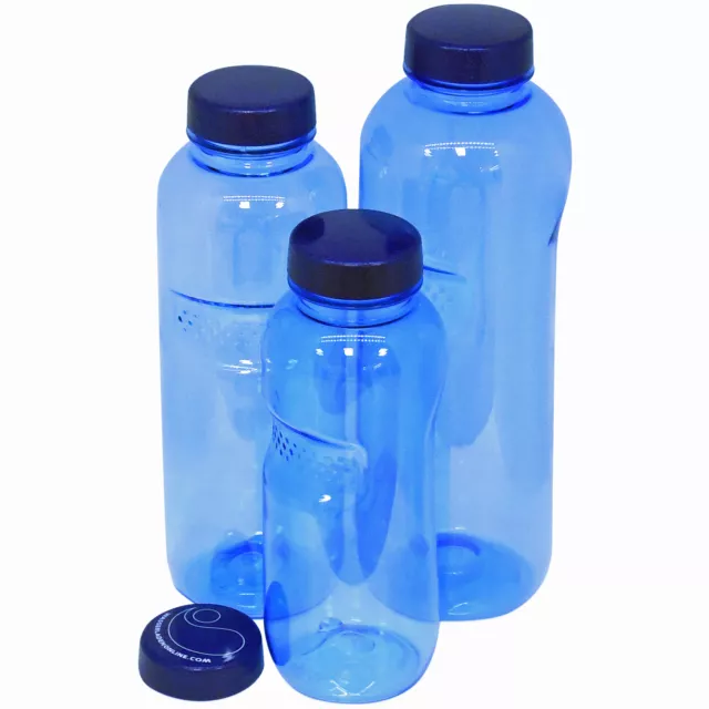 Trinkflaschen-Set aus Tritan 0,5, 0,75 & 1 Liter Mehrweg Flasche f. Kaltgetränke