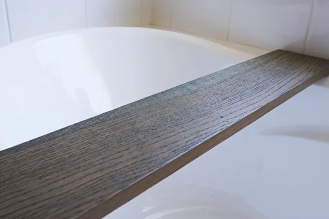 Bath Tray, Bath Caddy made from Solid Oak, Bath Shelf Display Board Grey Wash